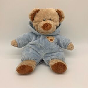 Ty Pluffies Baby Bear Blue Plush TyLux Non-Removable Pajamas Stuffed Animal 10"